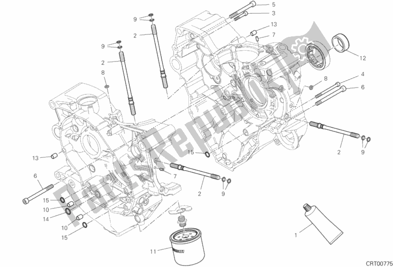 All parts for the 10a - Half-crankcases Pair of the Ducati Multistrada 1260 S ABS Thailand 2018